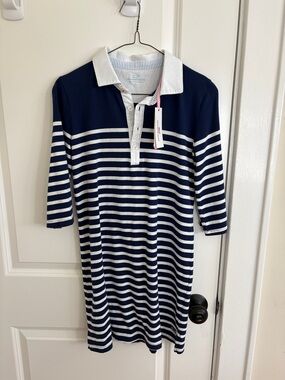 NWT Vineyard Vines Navy & White Striped Polo Dress